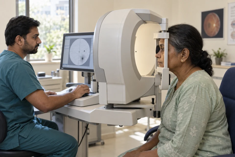 Glaucoma assessment using specialist diagnostic equipment